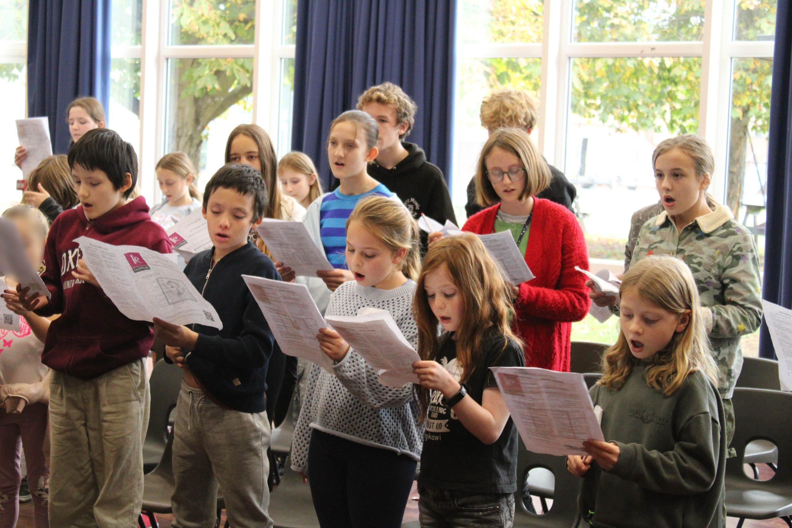 Children singing at the 'Come and Sing' in October Half Term