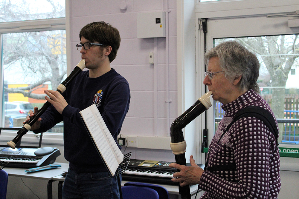 Adult Recorders in Kent Music Medway Towns Music Centre rehearsing together