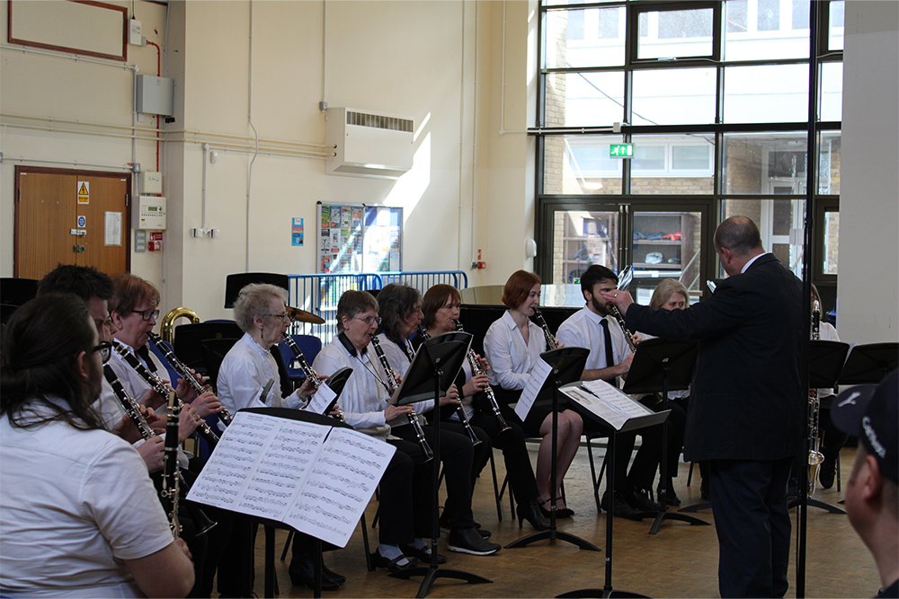Senior musicians rehearsing together Clarinet Ensemble in Medway Towns Music Centre