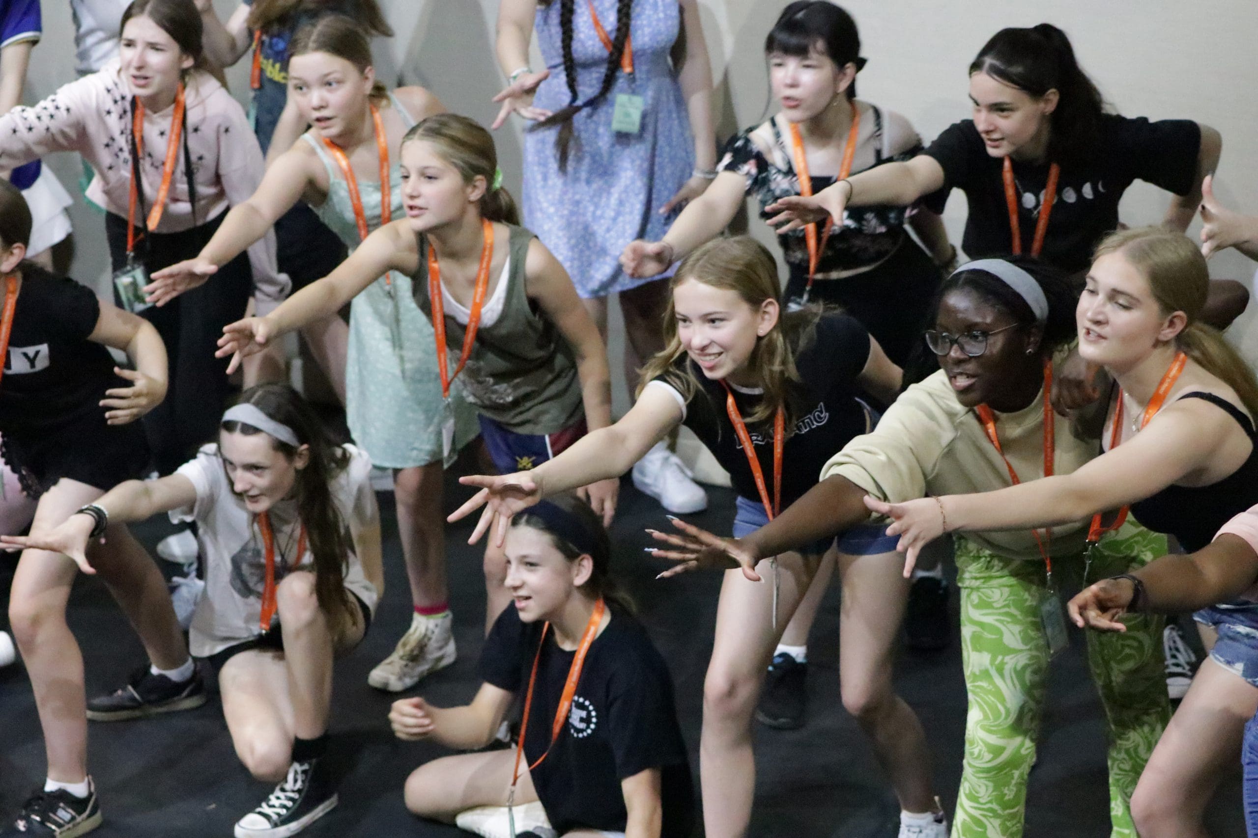 Students learning musical theatre skills at Kent Music Summer School